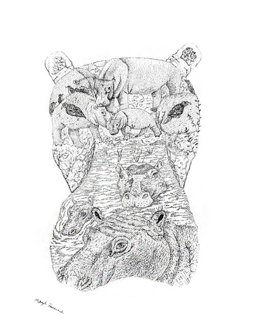 Hippo Print (8.5 x 11)