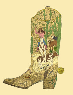 cowgirl boot print (8.5 x 11 inches)