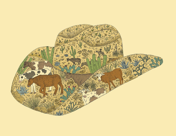 cowgirl hat  (11 x 8.5 inches)