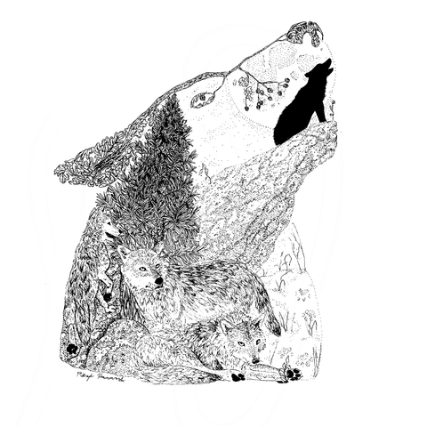 Wolf Print (8.5 x 11)