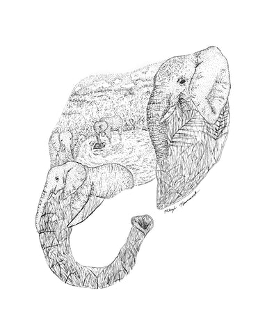 Elephant Print (8.5 x 11)