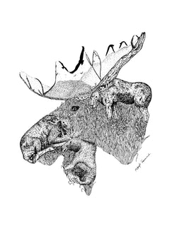 Moose Print (8.5 x 11)